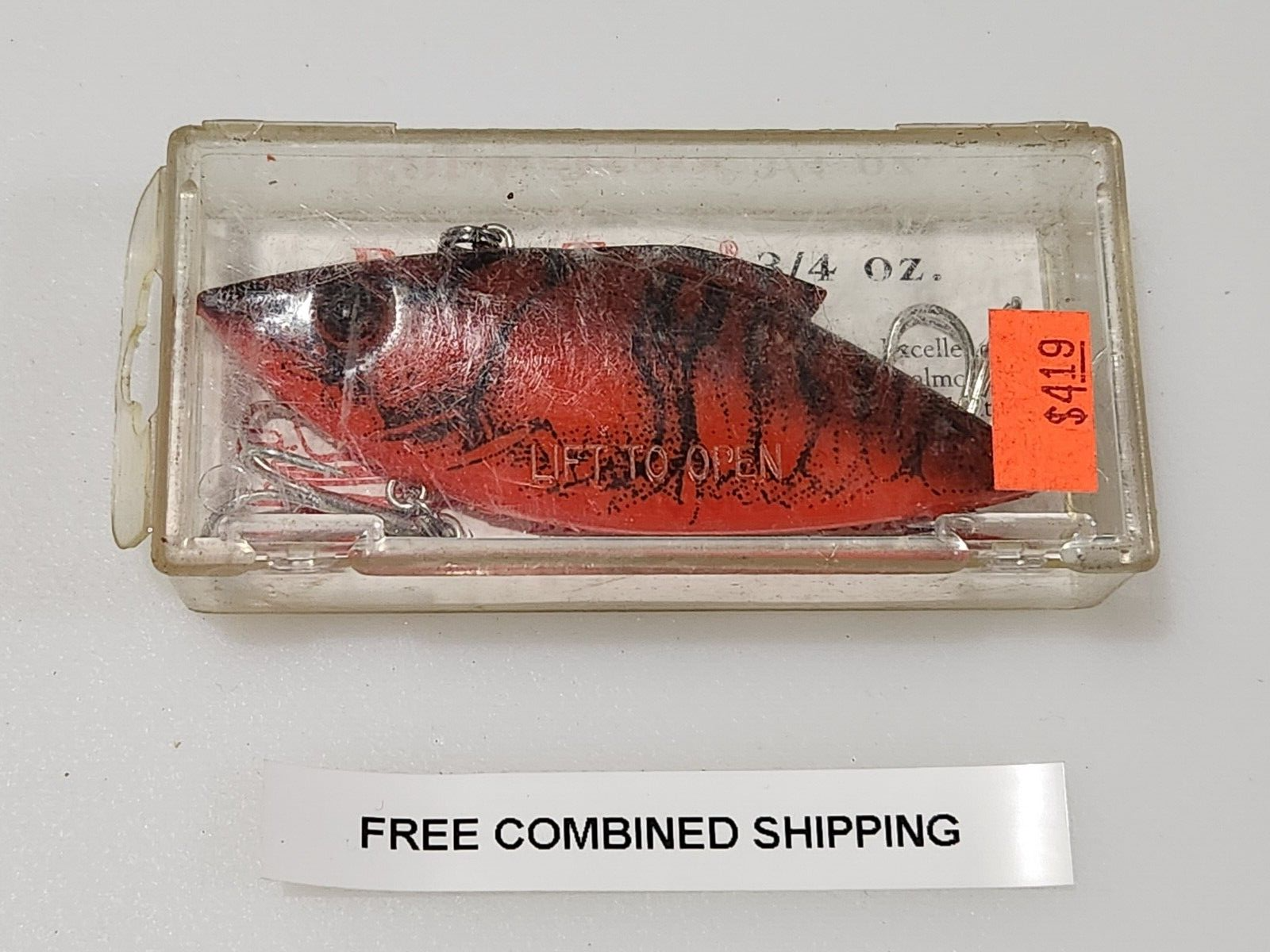 Vintage Bill Lewis Rat L Trap 3/4oz Lipless Crankbait Red Crawdad MG-46-R Rattle