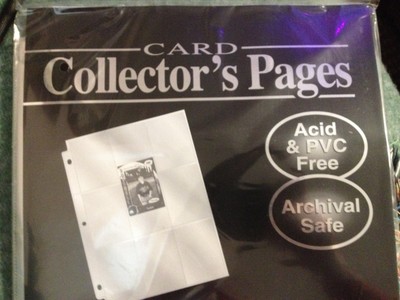 Card Collector's Pages Archival Safe 35/9 Pocket Protectors Acid PVC Free