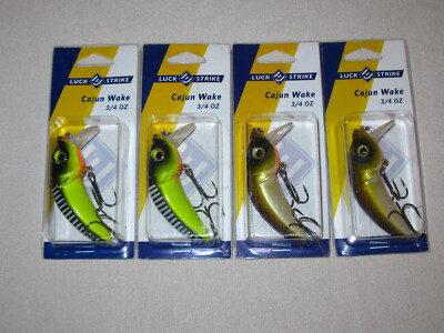 4 LUCK E STRIKE CAJUN WAKE 3/4OZ BAIT SIMILAR TO A STRIKE PRO HUNCHBACK LURE
