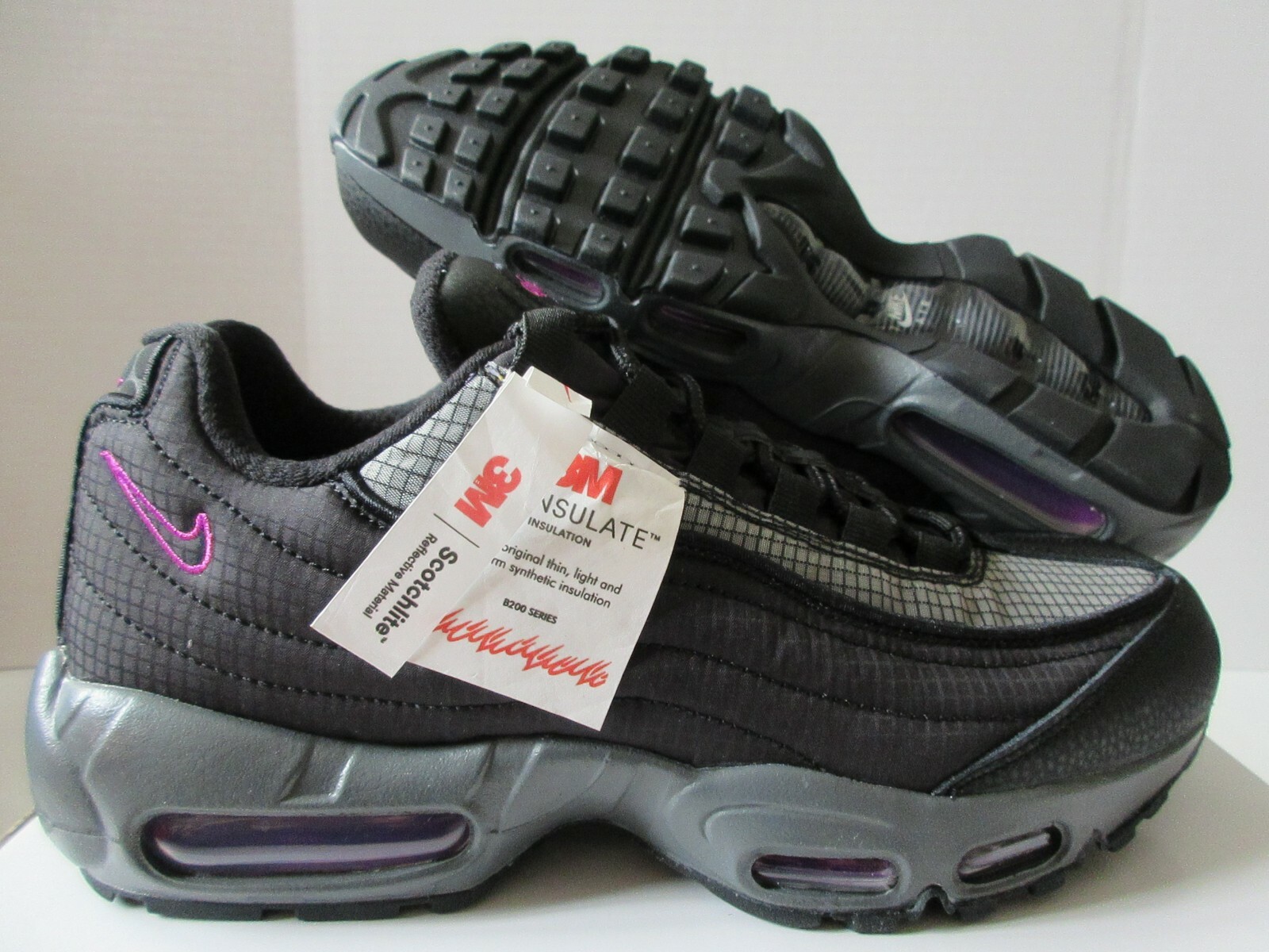 Nike Air Max 95 Id 3m Thinsulate Black-Purple-Grey Mens Sz 7