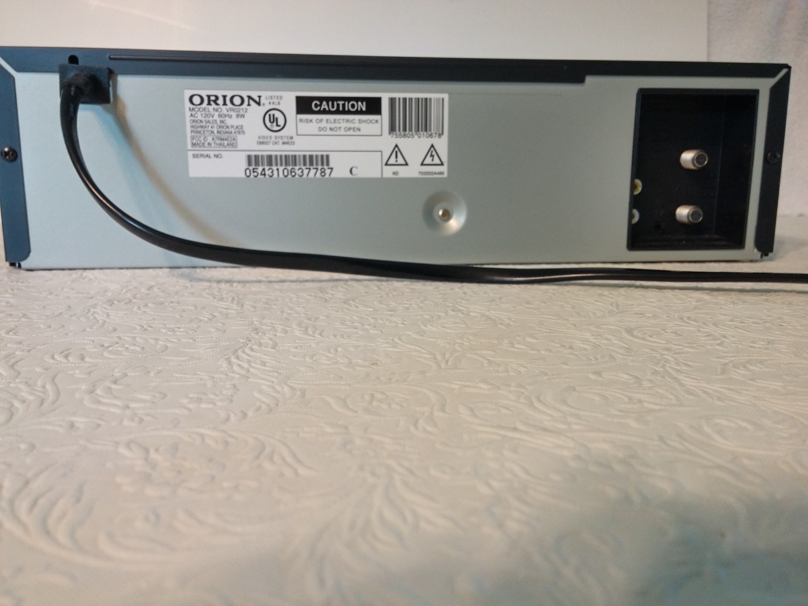 Orion VR0212 Stereo VHS VCR Player Recorder No Remote TESTED