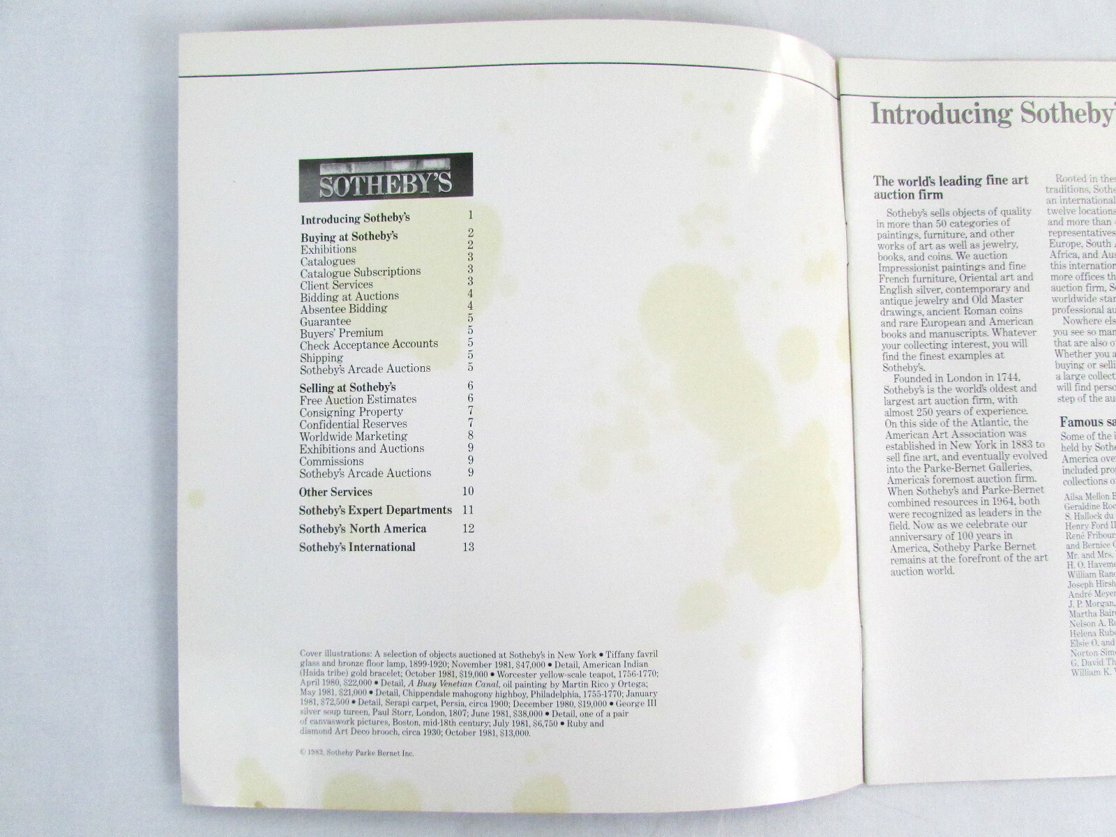 Buying and Selling at Sotheby's Auction House Info Flyer Booklet 1983