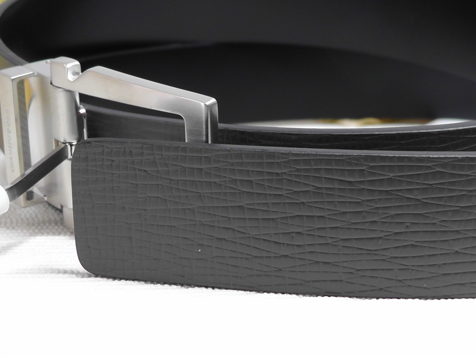 Pre-owned Ferragamo Salvatore  Men's Black/gray Leather Reversible Belt Size 34 / 34 Inches