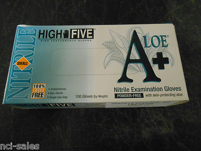 HIGH FIVE #N881 NITRILE POWDER/LATEX-FREE SMALL TEXTURED EXAM GLOVES 100/PK