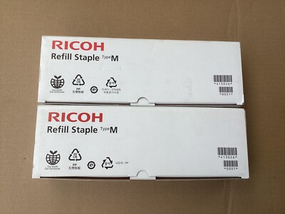 NEW! Lot of 2, Ricoh 413026 Type M Box of 5 Refill Staple Cartridge 25,000