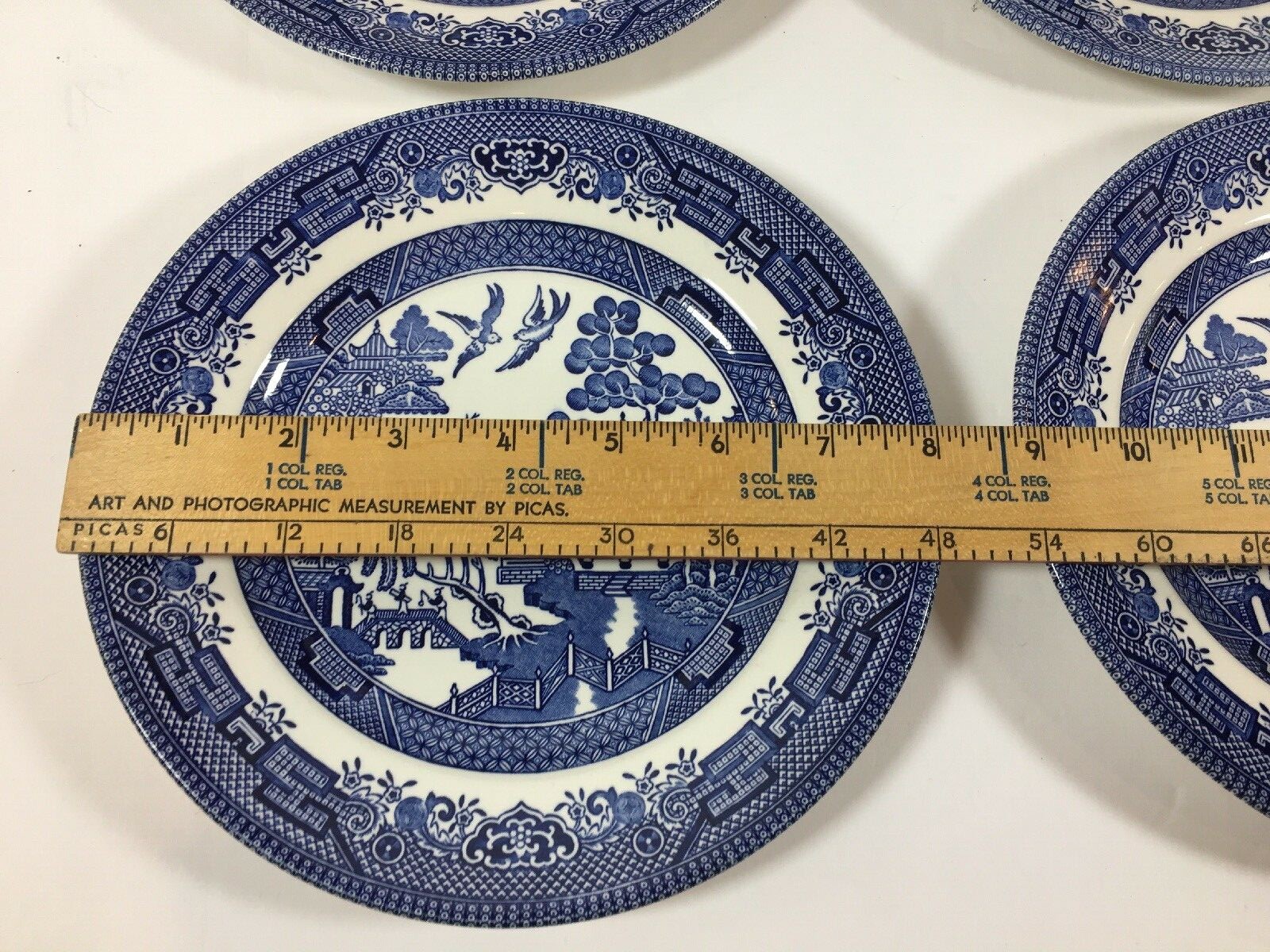 Churchill Blue Willow China 6 Salad Plates 8