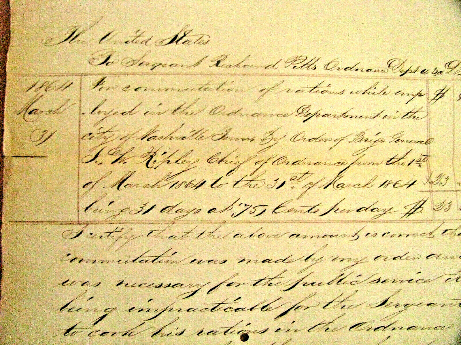 CIVIL WAR NASHVILLE TENNESSEE GENERAL RE GRANGER DANGEROUS ORDNANCE