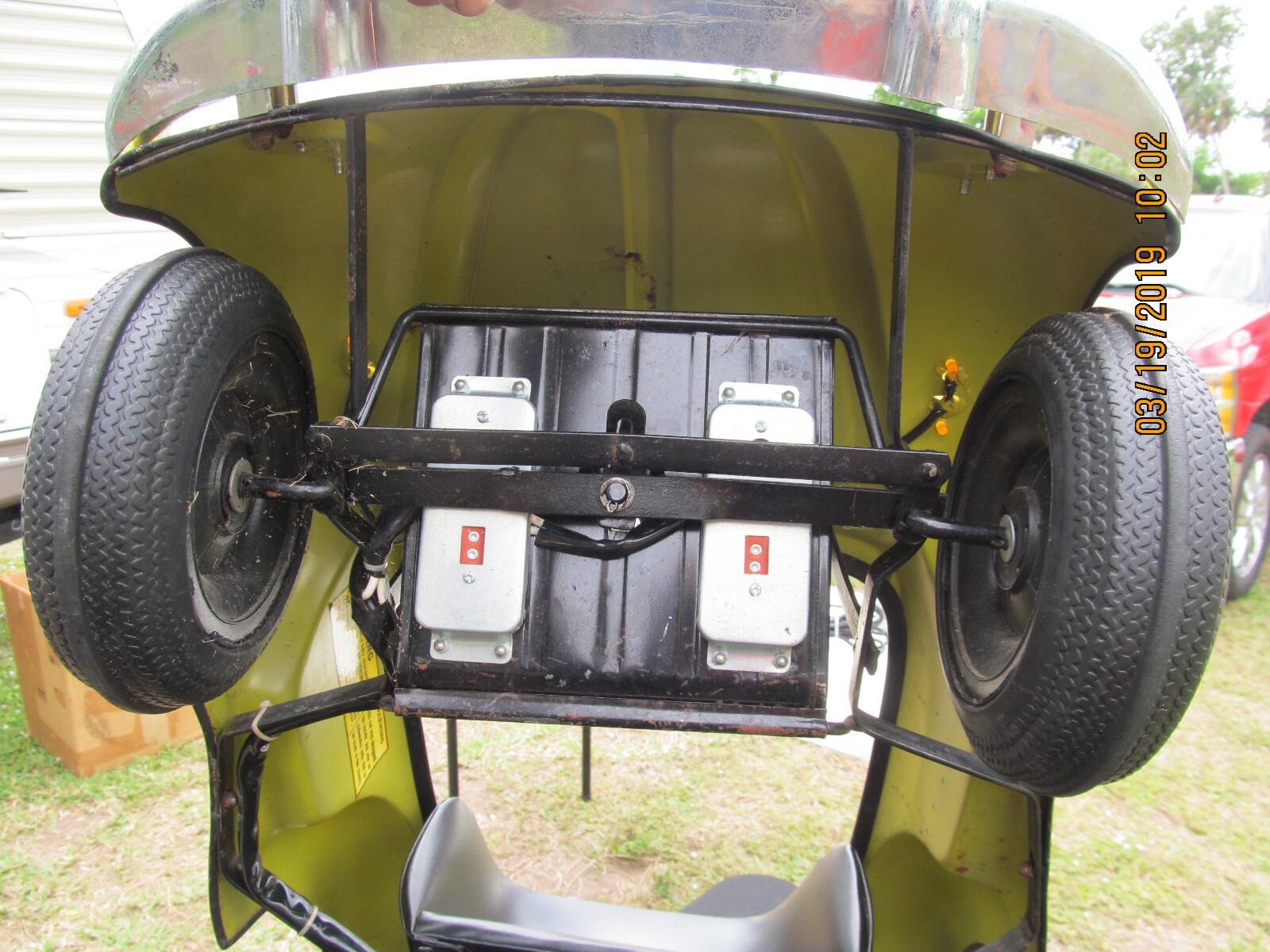 1970's Prestige Mini Motors Yellow VW Bug Volkswagon Electric Peddle Car Needs