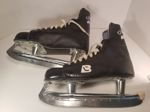 Vintage Bauer Custom Pro Ice Skates NHL approved. Made in USA. Mens Size 8.