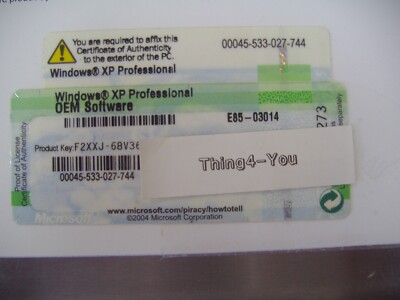 MICROSOFT WINDOWS XP PROFESSIONAL w/SP2 FULL OPERATING SYSTEM MS WIN PRO=SEALED=