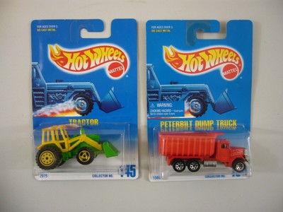 LOT OF (2) 1991 HOT WHEELS: #100 PETERBILT DUMP TRUCK, #145 TRACTOR