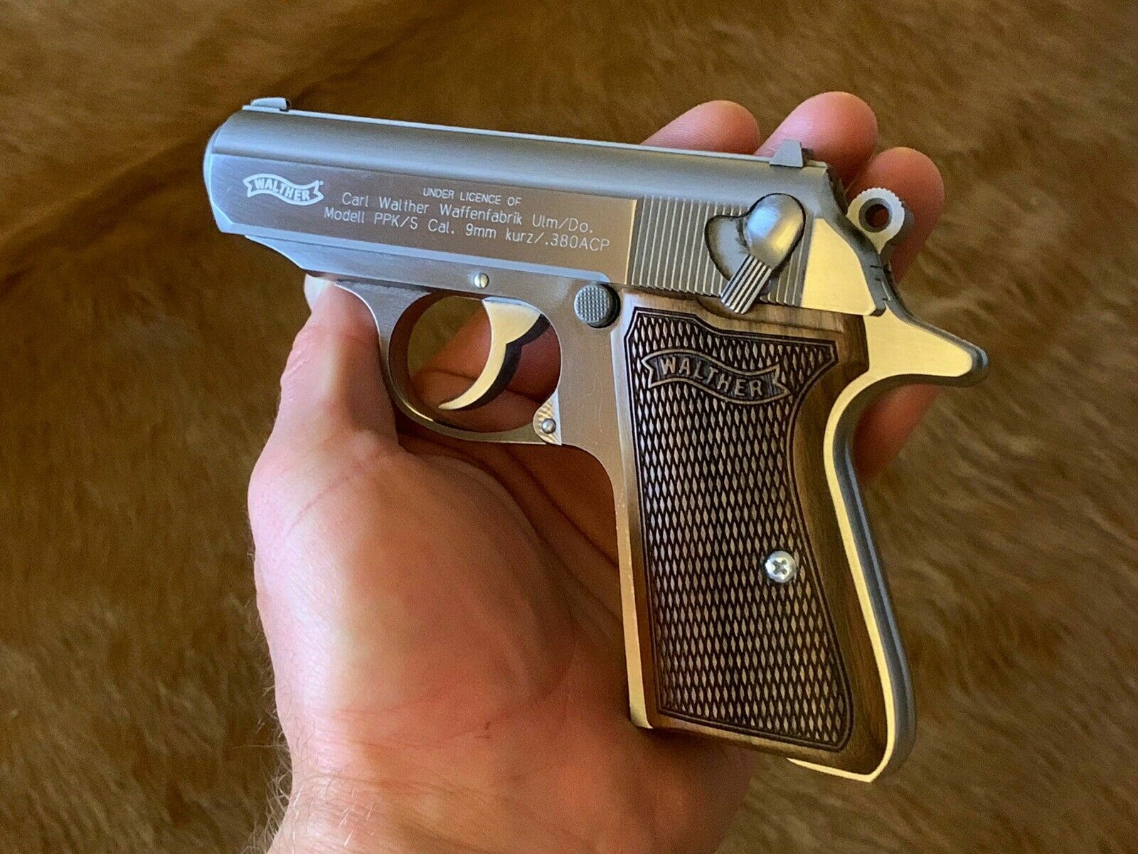 Walther PPKS Walnut Wood grips fit german ppks fit smith wesson EBG