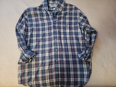 NEW Southern Point Co Shirt Mens S Purple Blue Plaid Button Down Long Sleeve