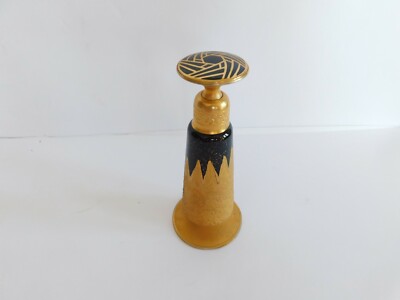 Vintage Gold Encrusted Black Devilbiss Art Deco  Perfume Bottle