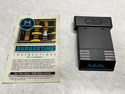 Nice Atari 2600 VCS Video Arcade Game 1982 BURGERTIME + Instructions Manual  VGC