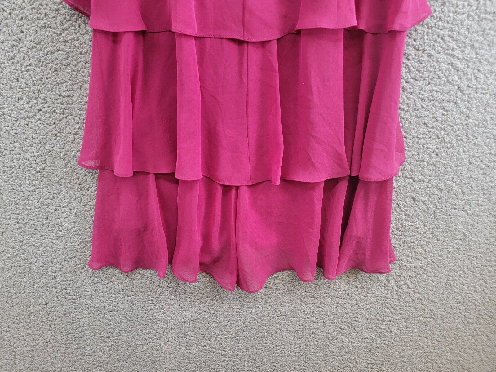 SL Fashions Tiered Chiffon Dress Women's 4 Wineberry Ruffled Scoop Neck Pullover - Picture 11 of 15