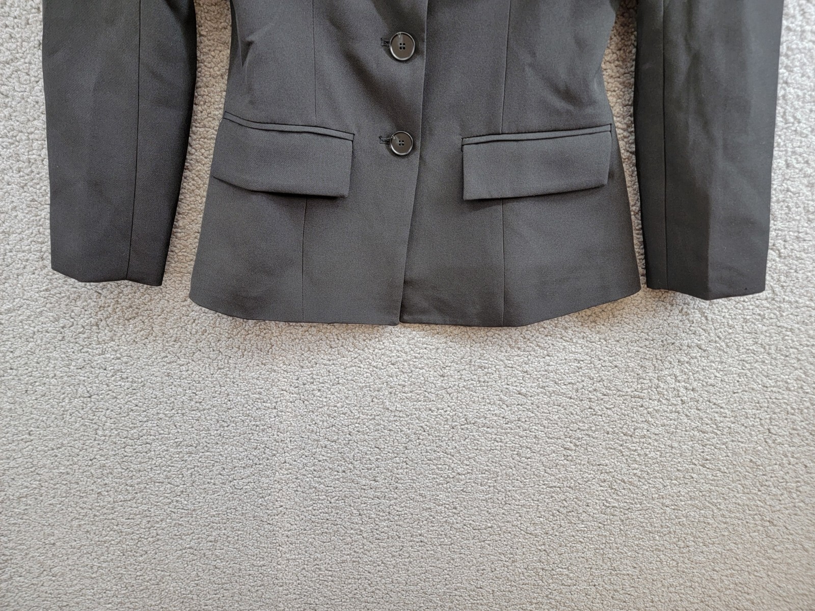 FORE Long Sleeves Notch Lapel Fitted Blazer Women XS Black Front Button Closure - Picture 4 of 20