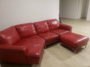 Genuine Leather Sofa 47 Couch Suite Red Nick Scali Sofas