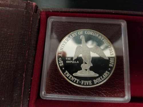 1978 Cayman Islands Coronation Regalia Silver Collection; 6 x $25 1.5 oz coins!