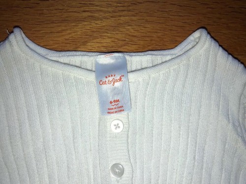 Infant Baby Cat & Jack Long Sleeve Button Front Sweater Shrug 6-9 Months