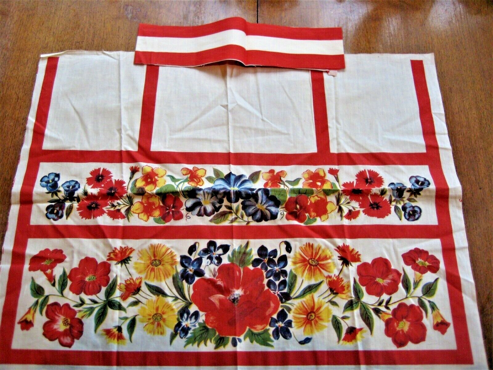 Vintage Cotton Printed Apron Fabric 3 Pieces