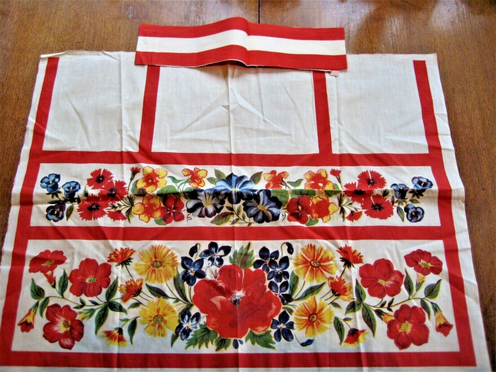 Vintage Cotton Printed Apron Fabric 3 Pieces