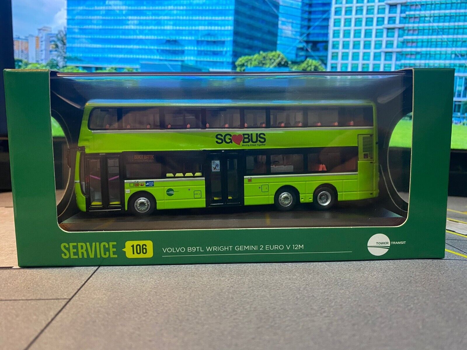Rare 80m 1:76 Singapore Tower Transit Exclusive B9TL Wright Rare 80m 1:76 Singapore Tower Transit Exclusive B9TL Wright