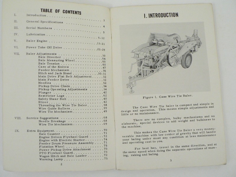 VTG J.I. Case 140W 160W Automatic Wire Tie Baler Servicing Owners Manual 1958