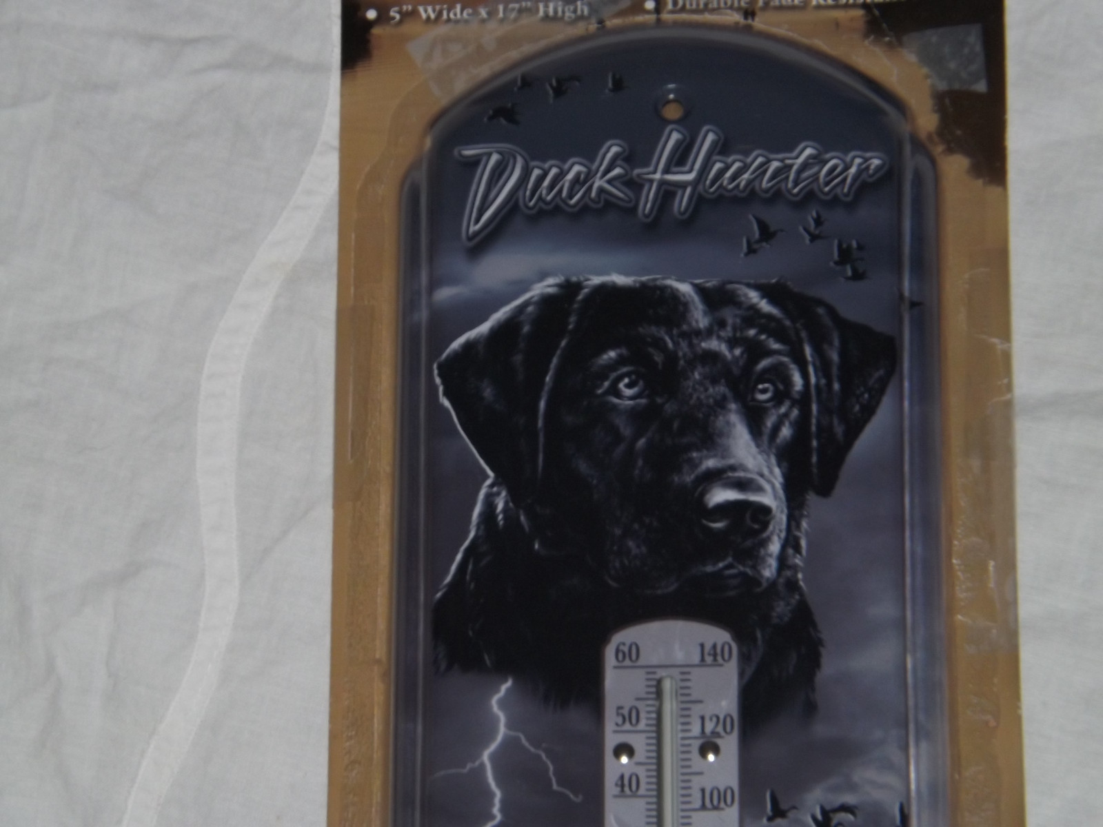 Rivers Edge Nostalgic tin thermometer duck hunter dominiate the wetlands NIB