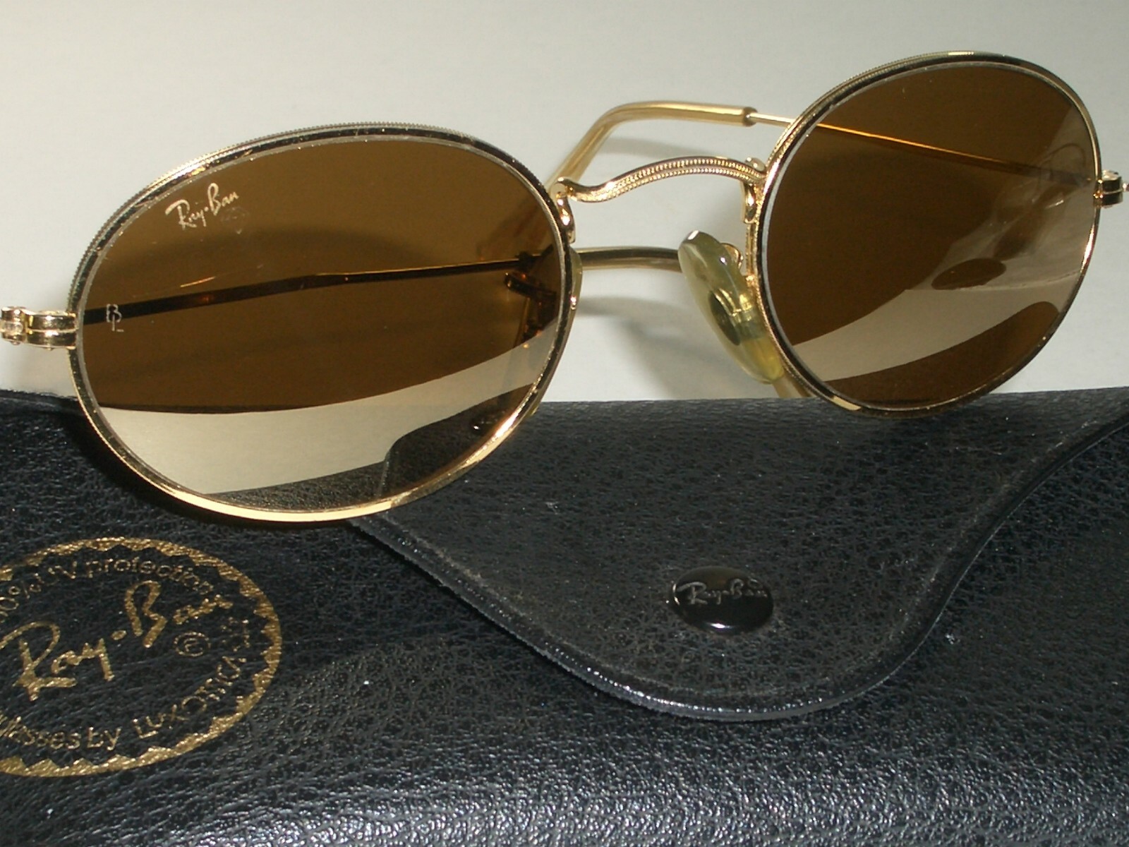VINTAGE B&L RAY BAN W1909 XNAS GEP OVAL GOLDEN MIRROR VINTAGE B&L RAY BAN W1909 XNAS GEP OVAL GOLDEN MIRROR