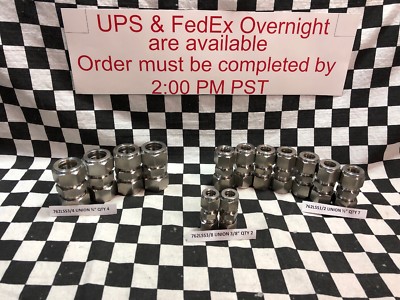 LOT OF 13 HAM-LET Union 3/8  1/2  3/4 , 762LSS3/8, 762LSS1/2, 762LSS3/4, #1181K2