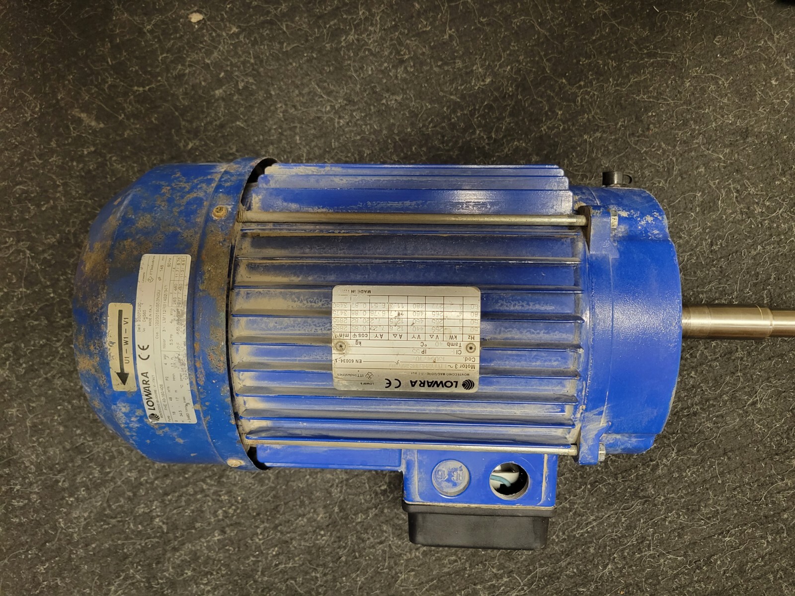 LOWARA, pump motor, LM112RB14S2/340, 130647107, USED, REBUILT LOWARA, pump motor, LM112RB14S2/340, 130647107, USED, REBUILT