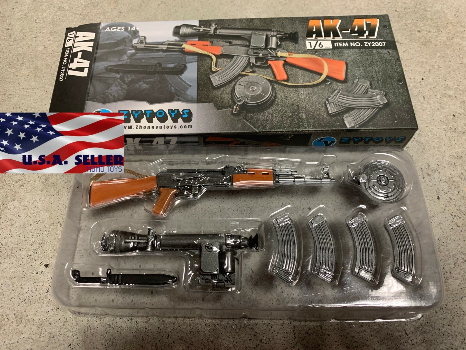 1/6 AK 47 Assault Rifle Soldier Weapon For 12