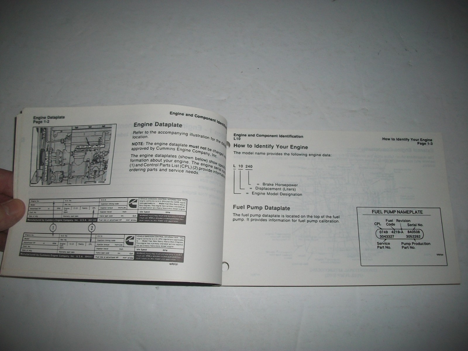 CUMMINS L 10 SERIES ENGINES OPERATION & MAINTENANCE MANUAL DIAGNOSIS & REPAIR