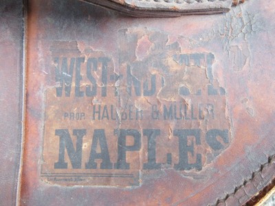 Antique Leather Hat Box Named Old Labels Grand Hotel Louvre Cabin & Berth No. !!