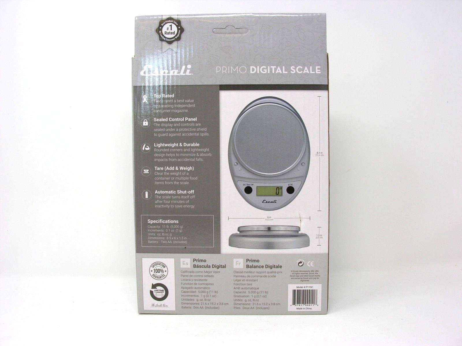 Escali Primo Digital Kitchen Scale (Chrome)