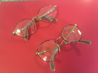 Eyeglasses 2 Pair Old Tin Case Echo Frame Italy Ocean Optique  Vintage