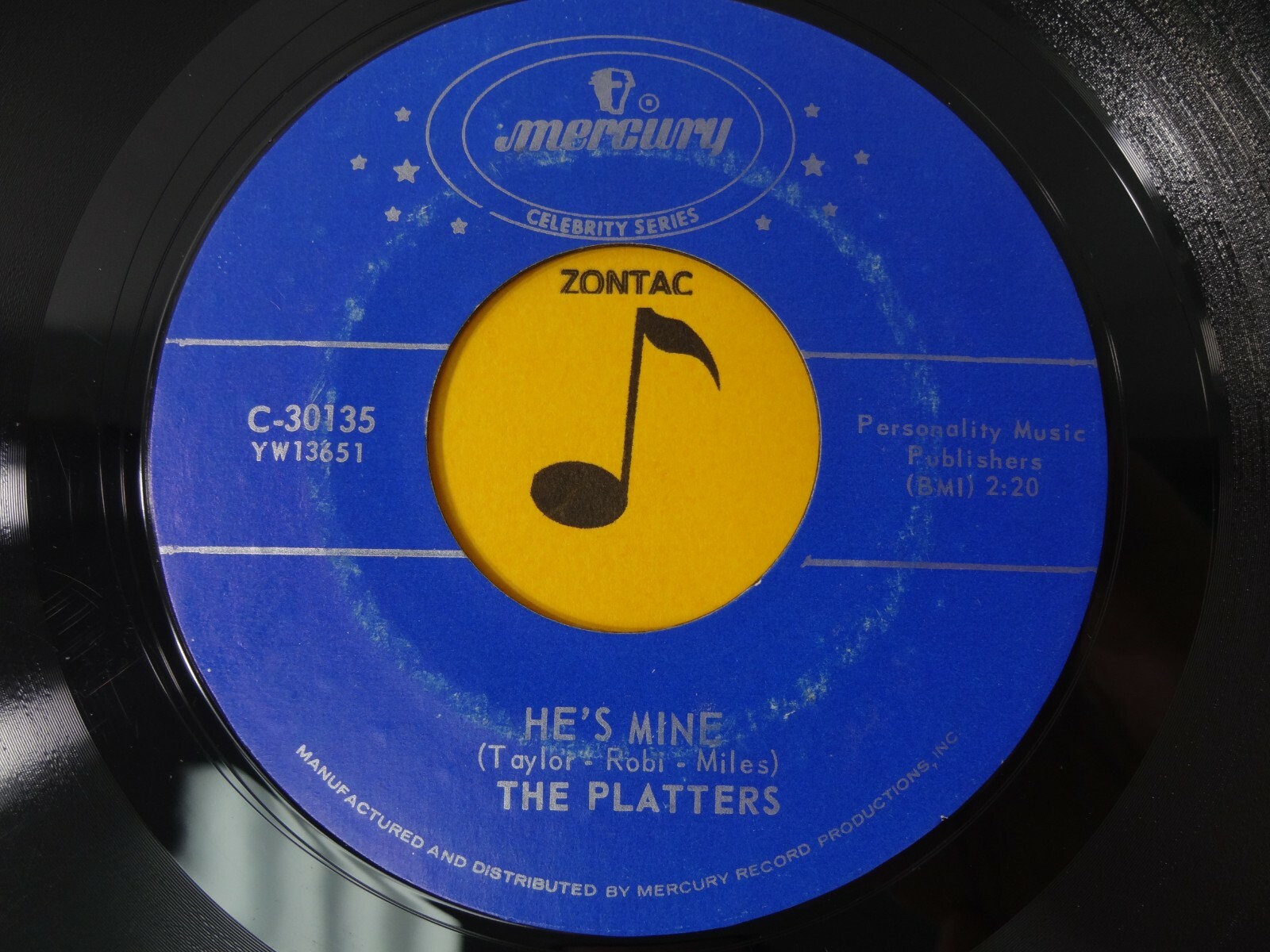 THE PLATTERS He's Mine / I'm Sorry 45rpm 1957 VG++ EXC *SOUNDS
