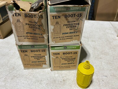 10x GE Boot-15 Yellow Protective Covers For Dyna-Mate II 15-20A, NOS