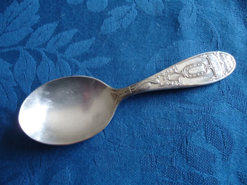 [Birth Record Baby Spoon w/ Stork Wm Rogers Silverplate~Michele May 14 1979 