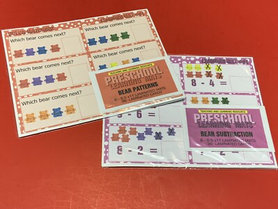 Bear Counter - Set of 12 Learning Mats / Cards - Laminated Activity
