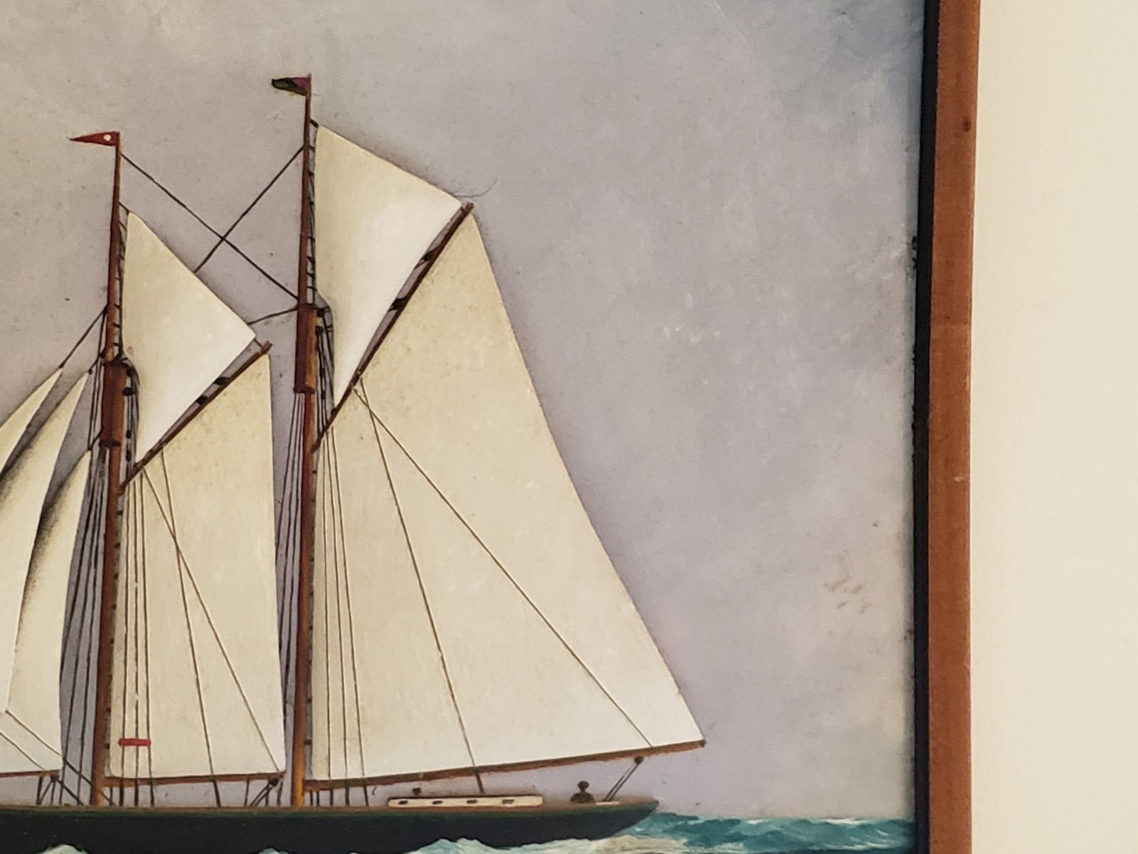 vintage Captain Keating Diorama Shadow Box Ship Art Reading MA 3D