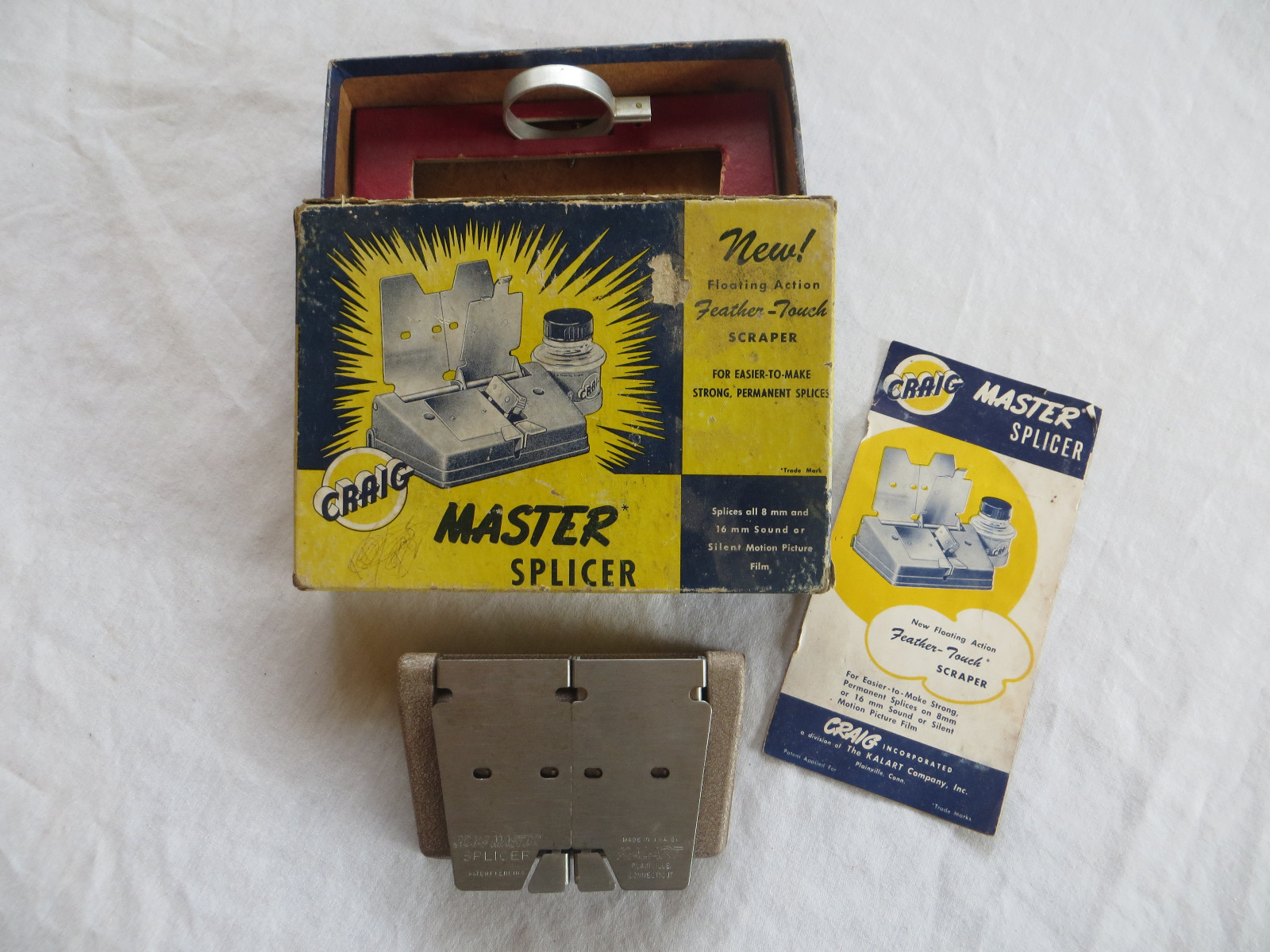 VINTAGE CRAIG MASTER SPLICER S-3 8MM OR 16MM FILM SPLICER ORIGINAL BOX  EUC