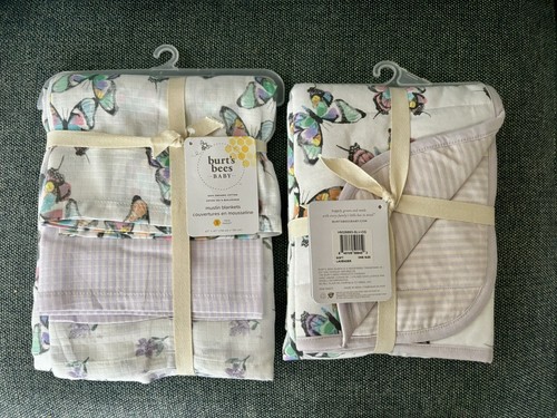 Muslin Swaddle - Butterfly Lavender