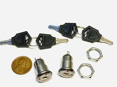 2 Pieces Metal on off switch key lock 2 position spst security A2
