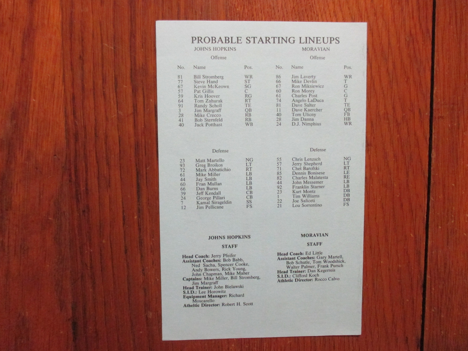 1981  Johns  Hopkins  Football  Game  Program + 5 Newsletters (w/JERRY  PFEIFER)