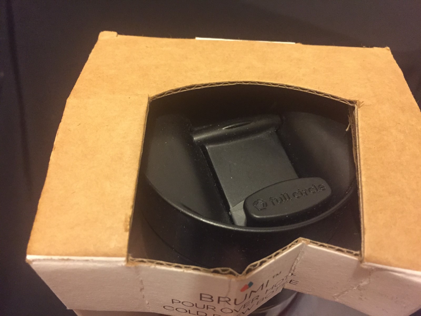 FULL CIRCLE Brumi Pour Over Hot + Cold Brew Glass Bottle BPA-free Black Top