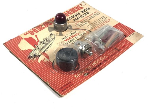 Antique Heat-Check NOS Outboard Boat Motor Temperature Warning Light 1950's
