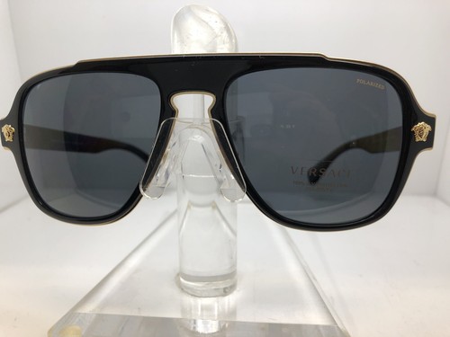 Pre-owned Versace Authentic  Sunglasses Ve2199 Medusa Charm 1002/81 Black/polarized Grey In Gray