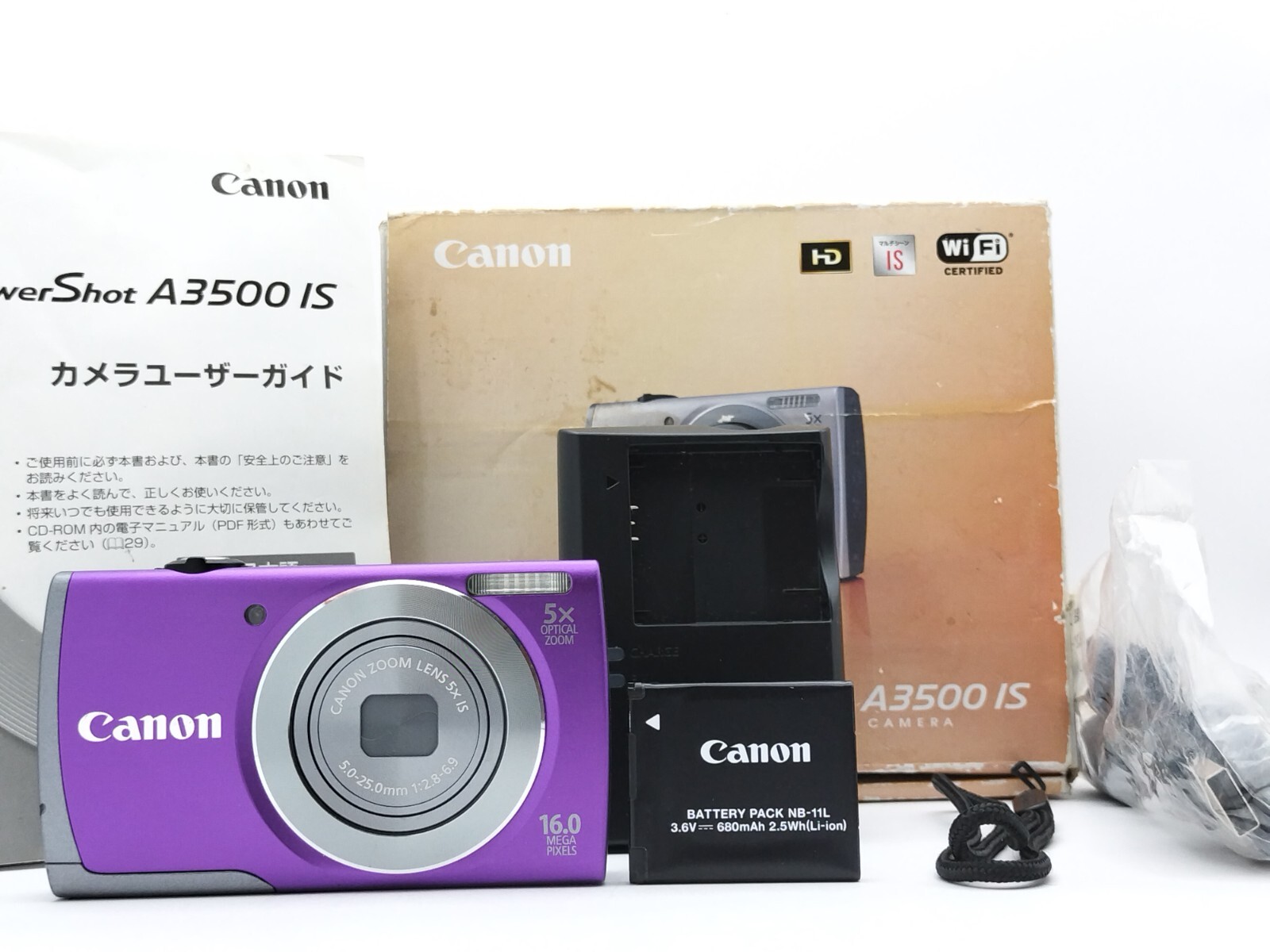 Canon PowerShot A3500 IS 16.0MP 5x Digital Camera Purple Canon PowerShot A3500 IS 16.0MP 5x Digital Camera Purple